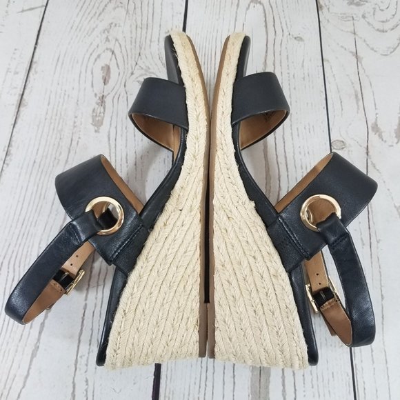 Vionic Vero Black Wedge Heel Sling Back Sandals - Wide Width - Picture 7 of 12